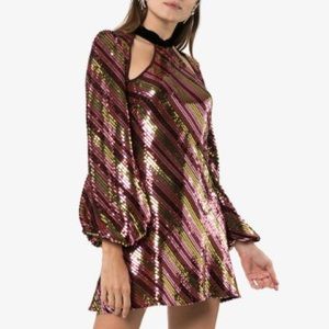 RIXO HARRIET SEQUIN EMBELLISHED MINI DRESS